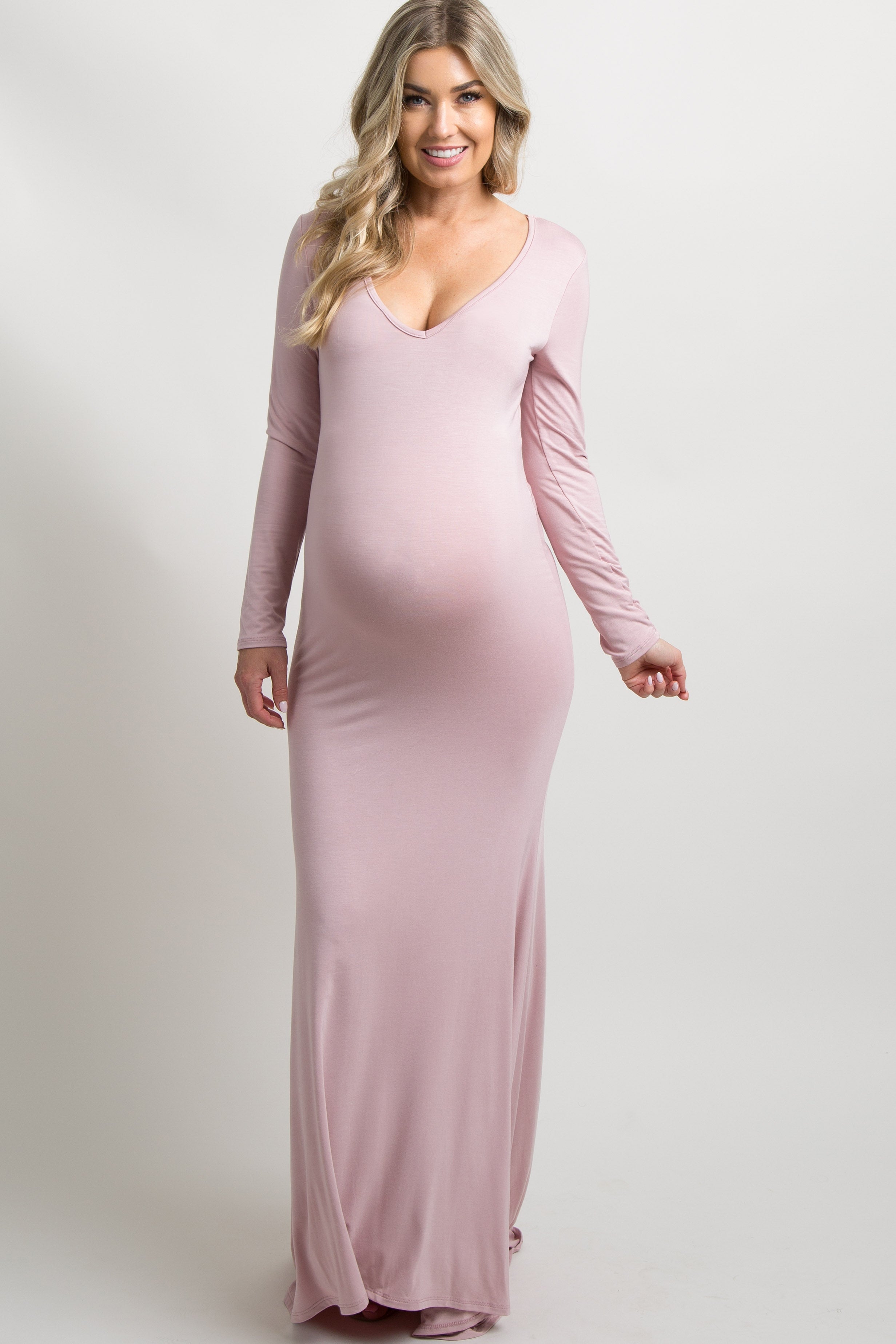 pink blush maternity dress